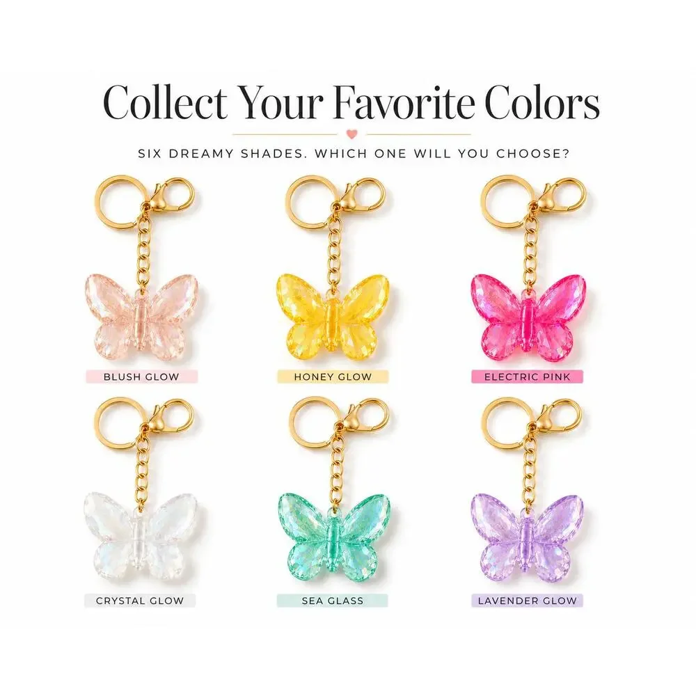 Flutter Glow Butterfly Keychain